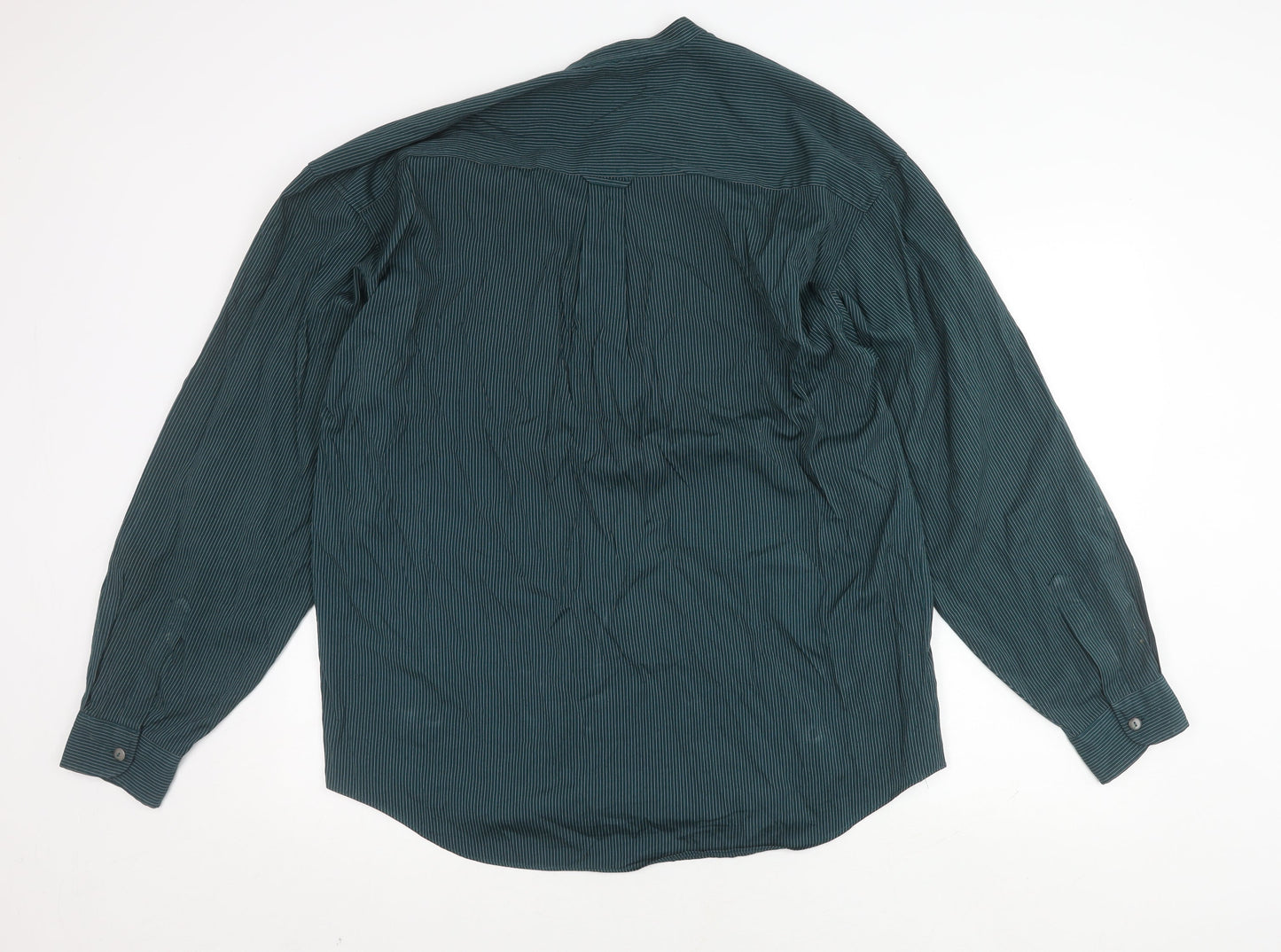 afters Men's Green Striped Long Sleeve Shirt