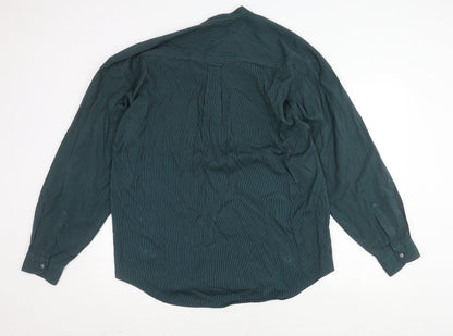 afters Men's Green Striped Long Sleeve Shirt