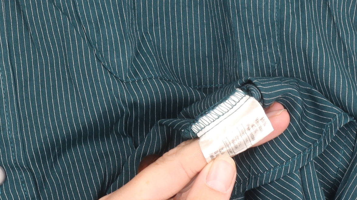 afters Men's Green Striped Long Sleeve Shirt