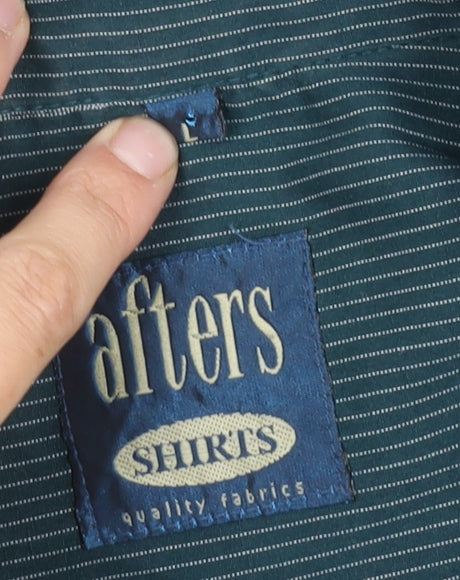 afters Men's Green Striped Long Sleeve Shirt