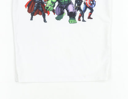 Next Boys Marvel T-Shirt White 7 Years Short Sleeve UV Protection