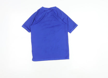 Lands' End Boys Blue Rash Guard Shark Graphic S
