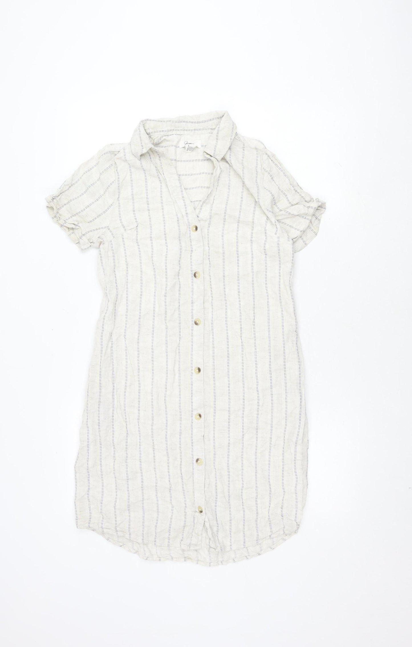 Jopra Women's Ivory Striped Shirt Dress M