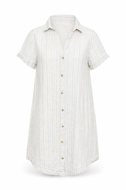 Jopra Women's Ivory Striped Shirt Dress M