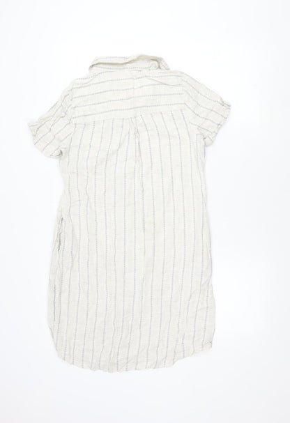 Jopra Women's Ivory Striped Shirt Dress M
