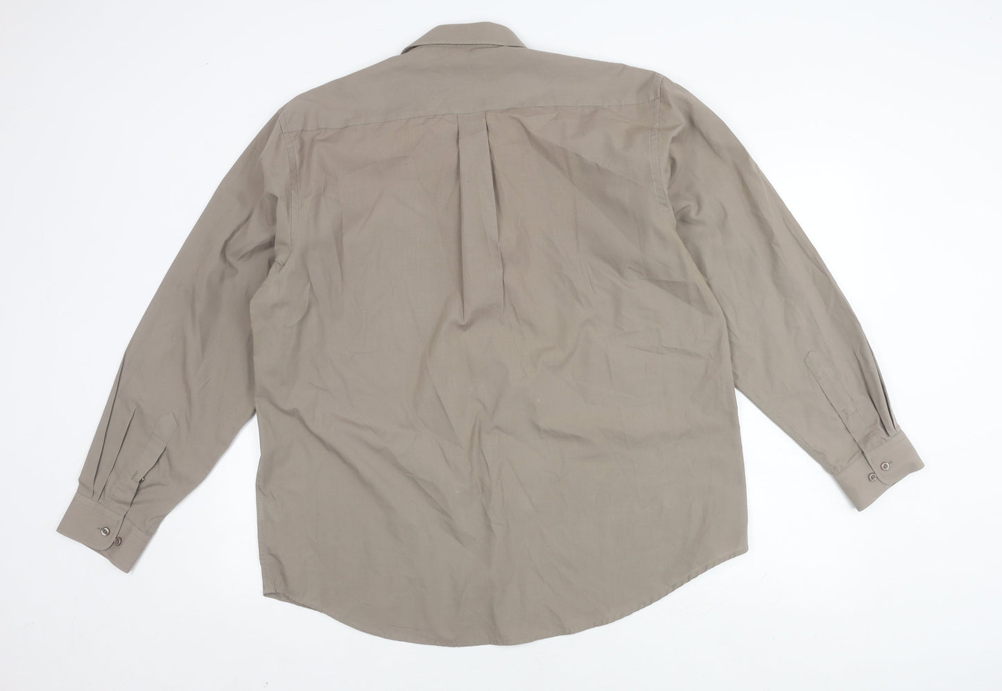 John Curtis Men's Beige Long Sleeve Button-Up Shirt