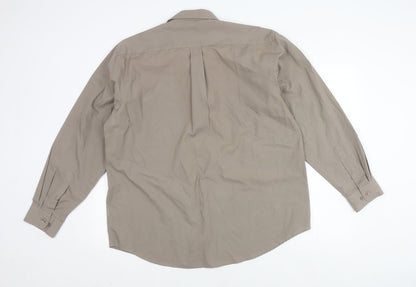 John Curtis Men's Beige Long Sleeve Button-Up Shirt