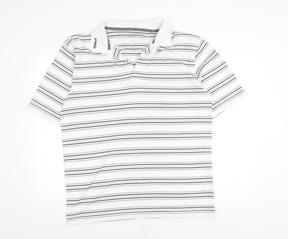 PING Men's XL White Striped Polo for Golf