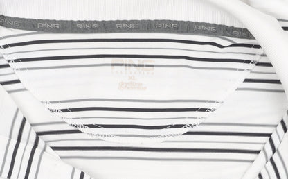PING Men's XL White Striped Polo for Golf