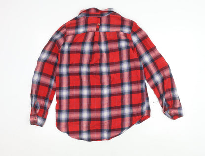 Womens UK Size 10 Topshop Red Basic Button-Up