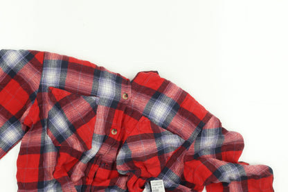 Womens UK Size 10 Topshop Red Basic Button-Up