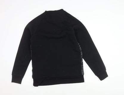 Brave Soul Men's Black Stripe Pullover Jumper Small