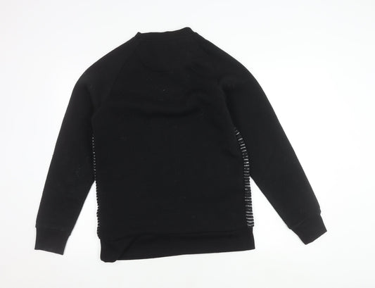 Brave Soul Men's Black Stripe Pullover Jumper Small