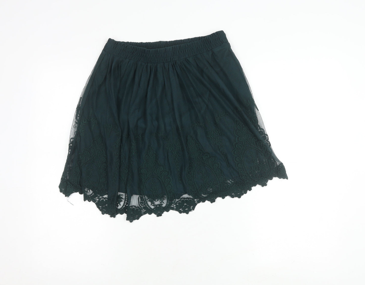 Forever 21 Women’s Green A-Line Short Lace Skirt