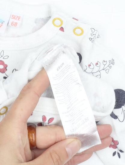 Disney Minnie Mouse Floral White Babygrow, 6-9 Months
