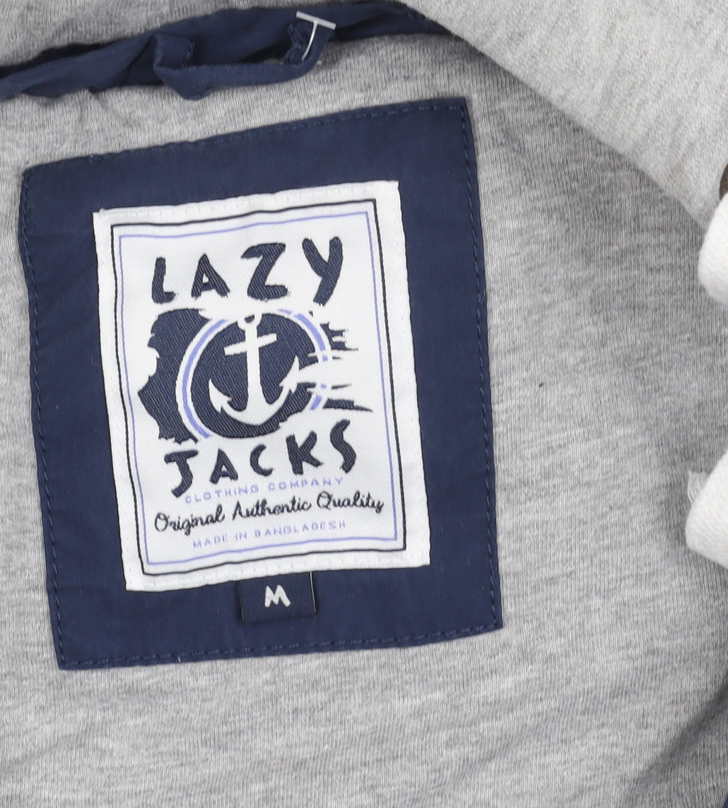 Mens UK Size M Lazy Jacks Blue Puffer Jacket