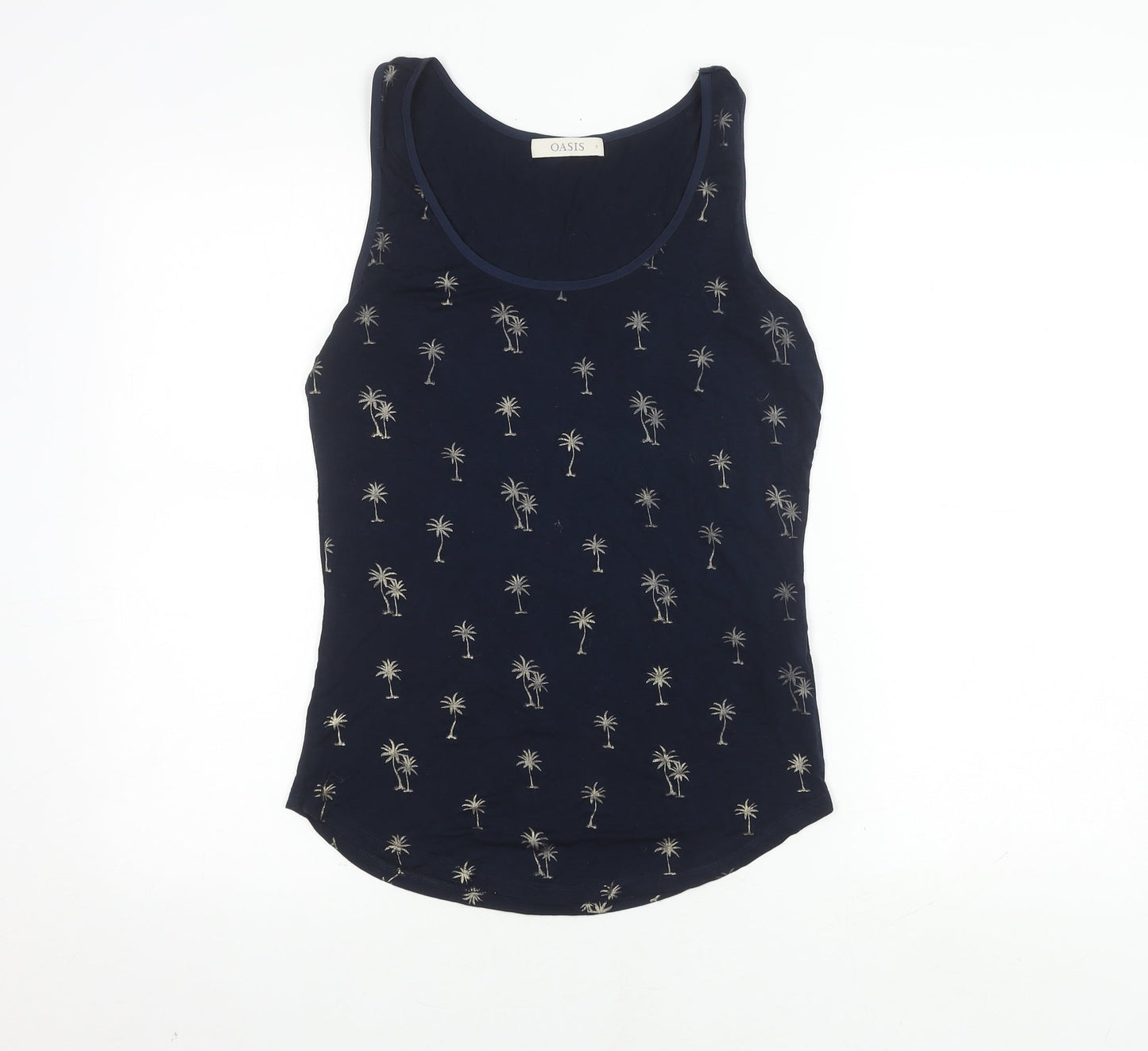 Womens UK Size S Oasis Blue Basic Tank