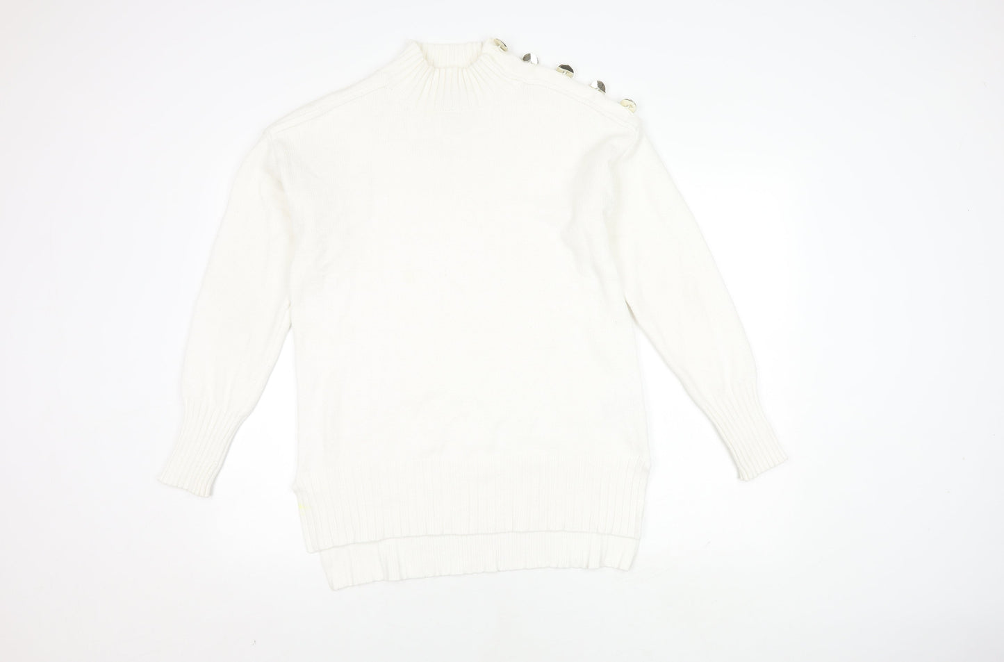 Womens UK Size M River Island White Pullover Jumper