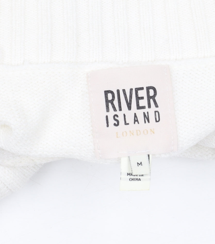 Womens UK Size M River Island White Pullover Jumper