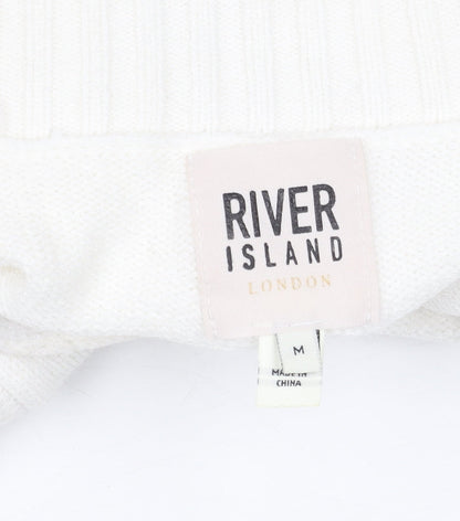 Womens UK Size M River Island White Pullover Jumper