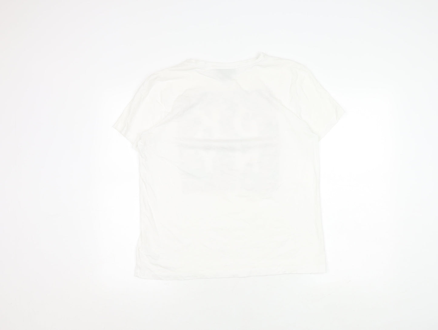 Womens UK Size M DKNY White Basic T-Shirt