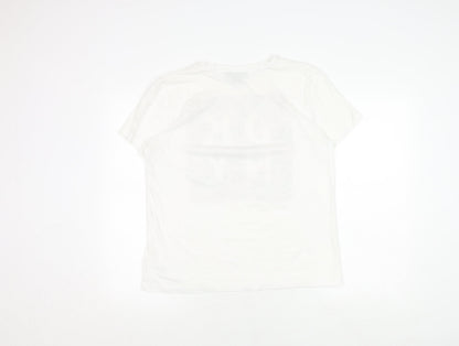Womens UK Size M DKNY White Basic T-Shirt