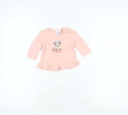 Disney Baby Pink Long Sleeve Minnie Mouse Top 0-3 Months