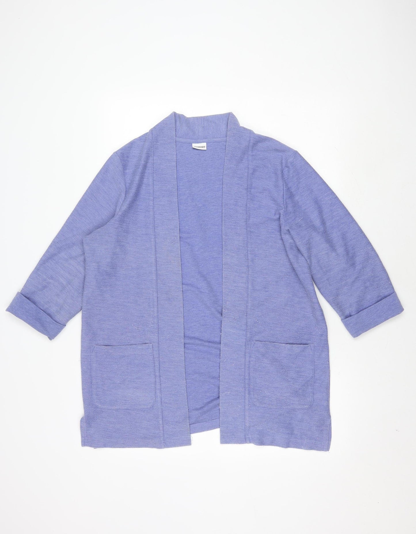 Damart Women's Purple Open Front Cardigan Size 14 with Pockets