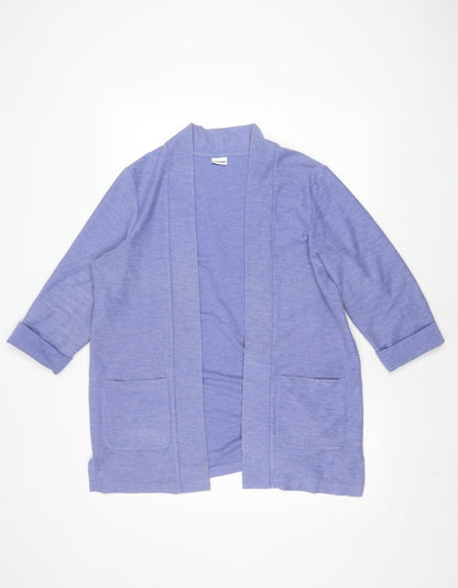 Damart Women's Purple Open Front Cardigan Size 14 with Pockets