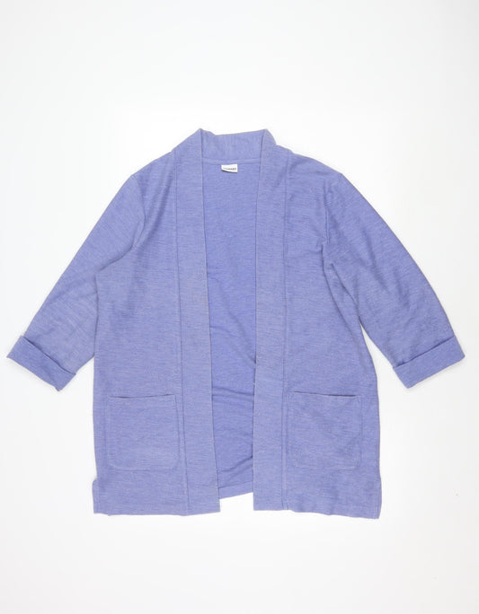 Damart Women's Purple Open Front Cardigan Size 14 with Pockets