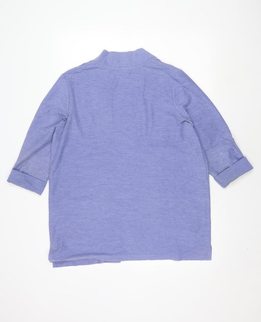 Damart Women's Purple Open Front Cardigan Size 14 with Pockets