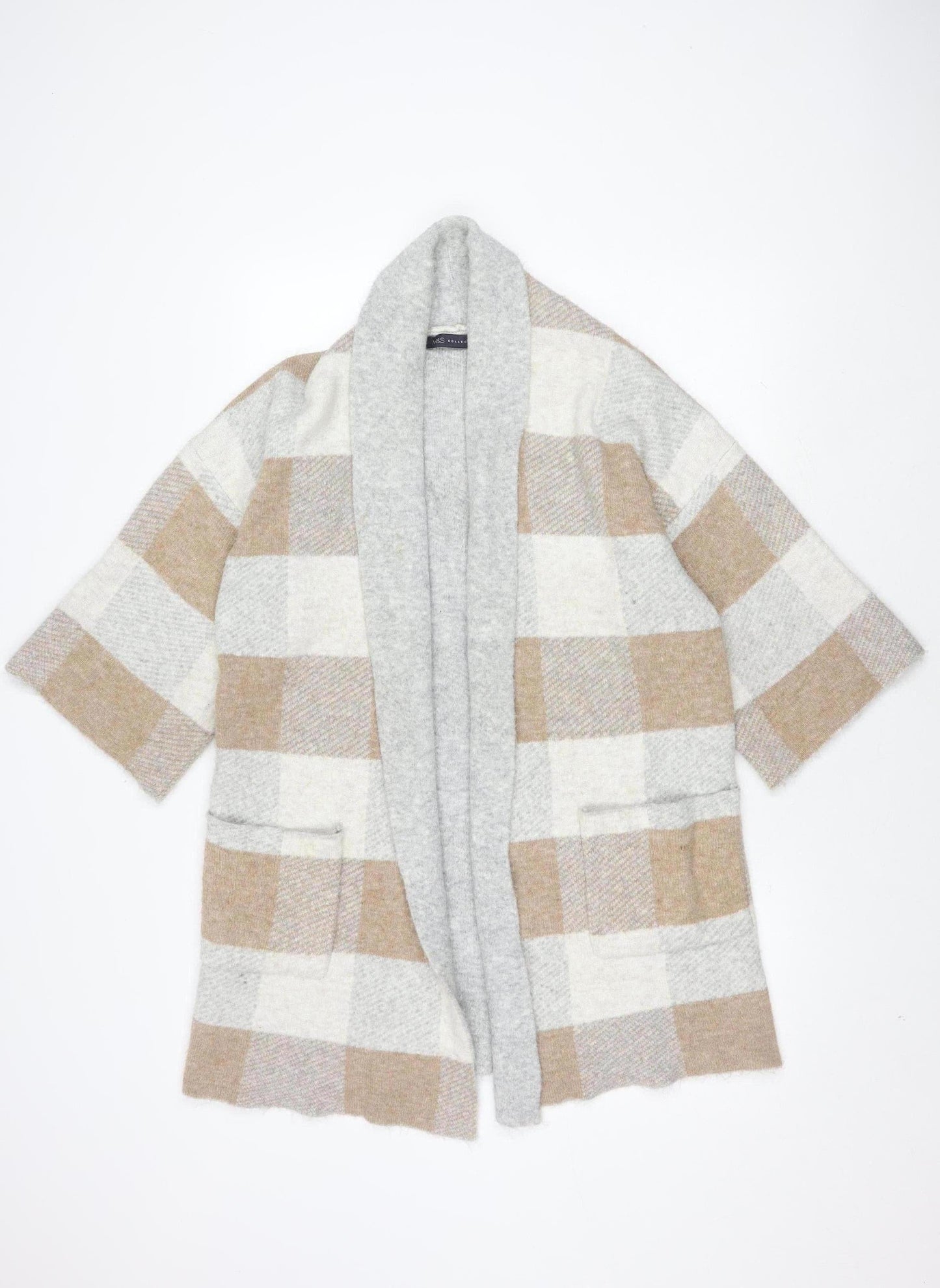 Womens UK Size M Marks and Spencer Beige Cardigan Jumper