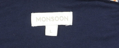 Womens UK Size L Monsoon Blue Cardigan Jumper