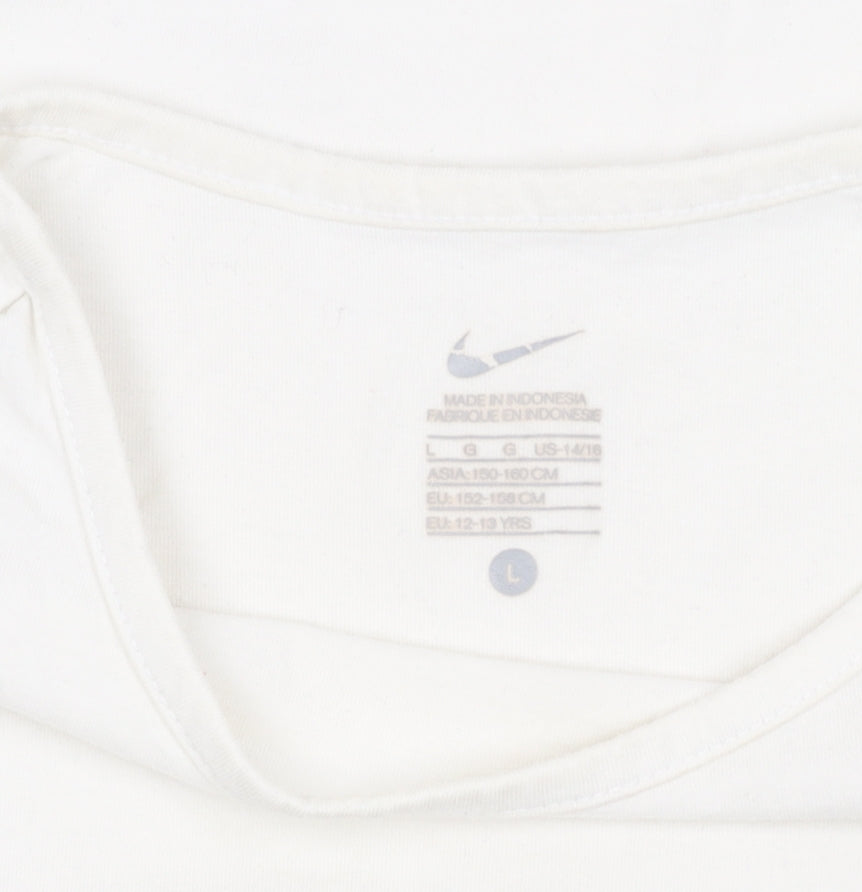 Teens UK Size L Nike White Basic T-Shirt