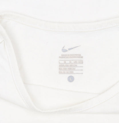 Teens UK Size L Nike White Basic T-Shirt