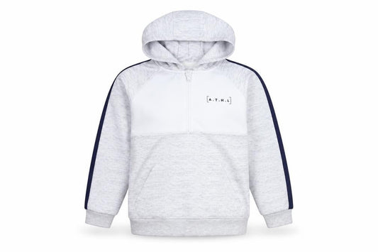 Jeff Banks Boys Grey Hoodie, Size 7-8 Years, Zip, Logo Accent