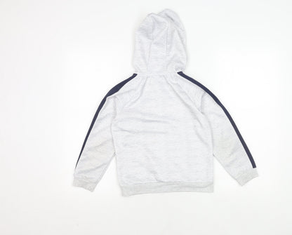 Jeff Banks Boys Grey Hoodie, Size 7-8 Years, Zip, Logo Accent
