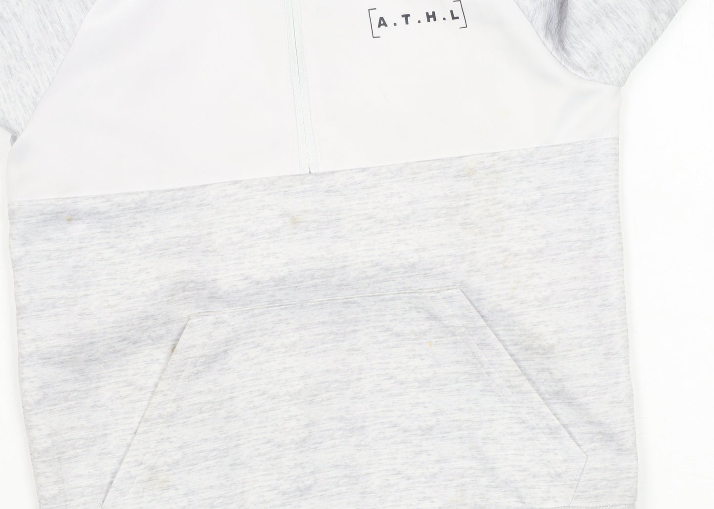 Jeff Banks Boys Grey Hoodie, Size 7-8 Years, Zip, Logo Accent