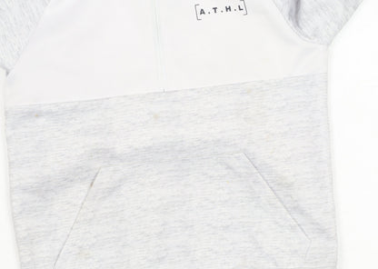 Jeff Banks Boys Grey Hoodie, Size 7-8 Years, Zip, Logo Accent