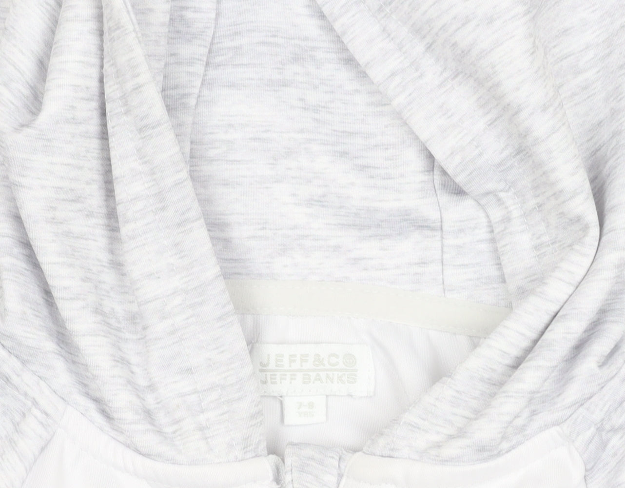 Jeff Banks Boys Grey Hoodie, Size 7-8 Years, Zip, Logo Accent