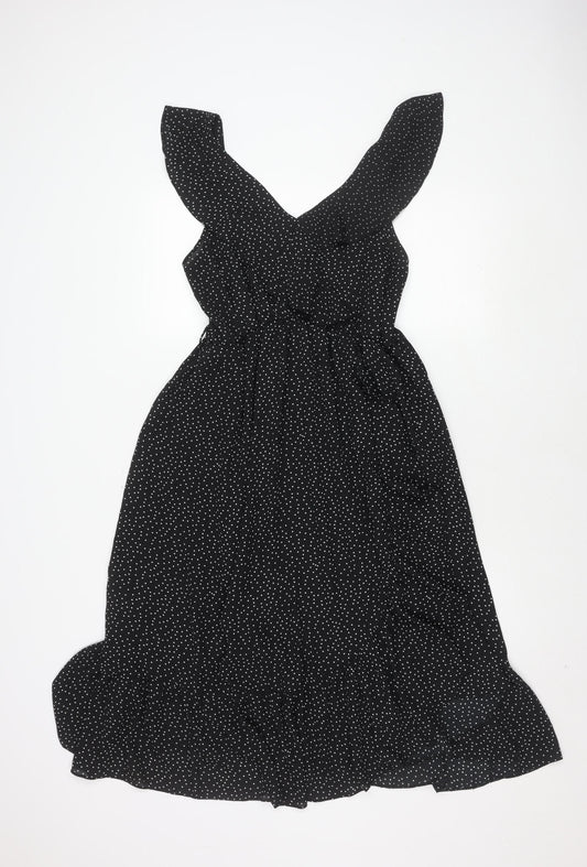 Dorothy Perkins Black Polka Dot Maternity Dress, Size 12