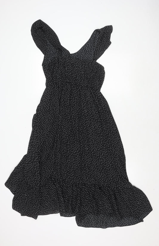 Dorothy Perkins Black Polka Dot Maternity Dress, Size 12