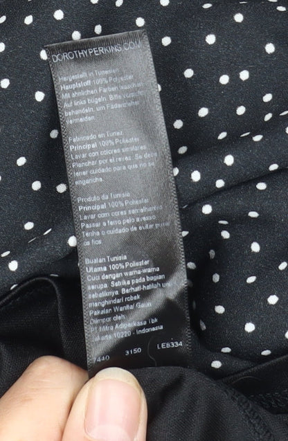 Dorothy Perkins Black Polka Dot Maternity Dress, Size 12