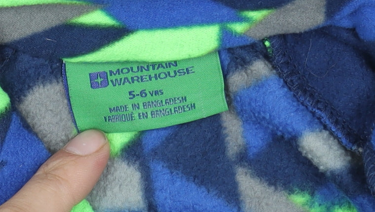 Mountain Warehouse Boys Blue Full Zip Fleece Sweatshirt 5-6Y