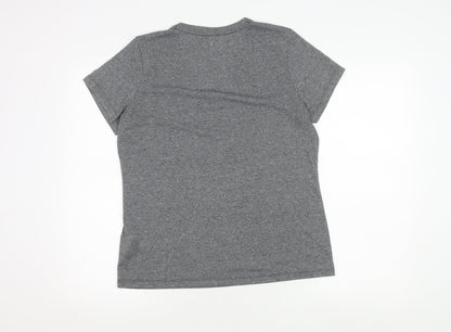 Under Armour Men's Grey Athletic T-Shirt - M V-Neck