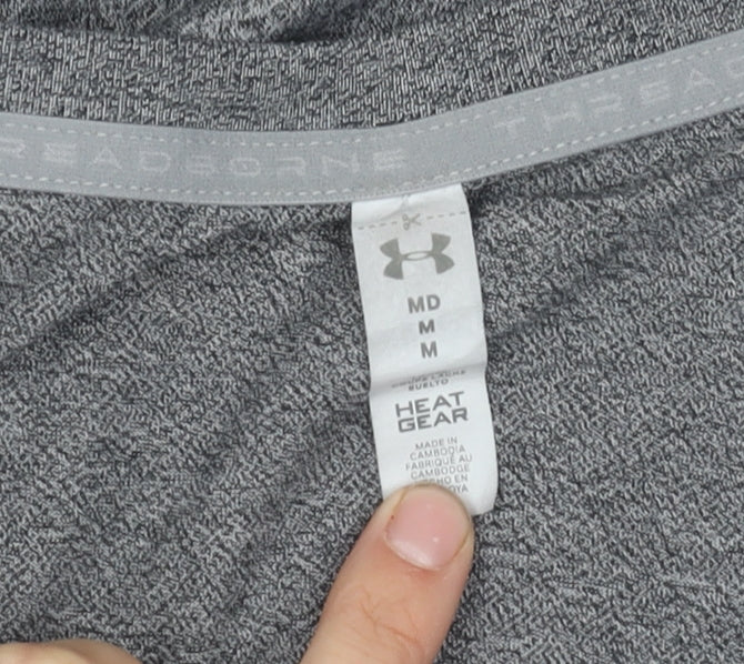 Under Armour Men's Grey Athletic T-Shirt - M V-Neck