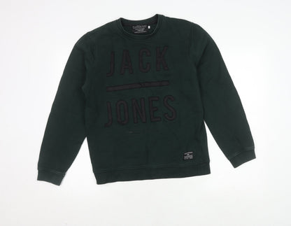 Mens UK Size S JACK & JONES Green Pullover Sweatshirt