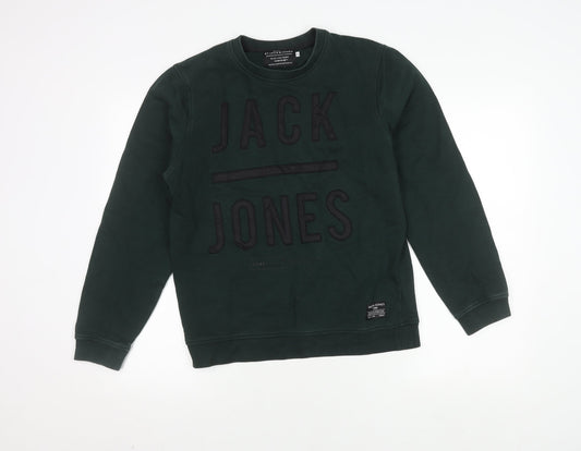 Mens UK Size S JACK & JONES Green Pullover Sweatshirt