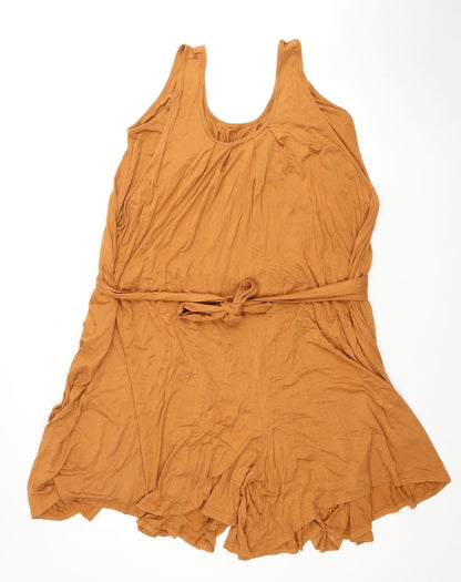 Mode at Home Women's Brown Sleeveless Playsuit Size 6