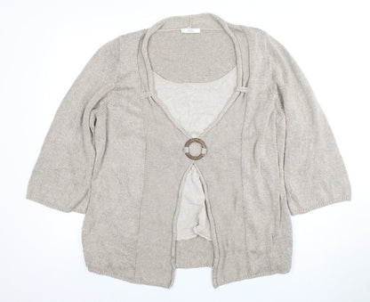Womens UK Size 24 Marks and Spencer Beige Cardigan Jumper